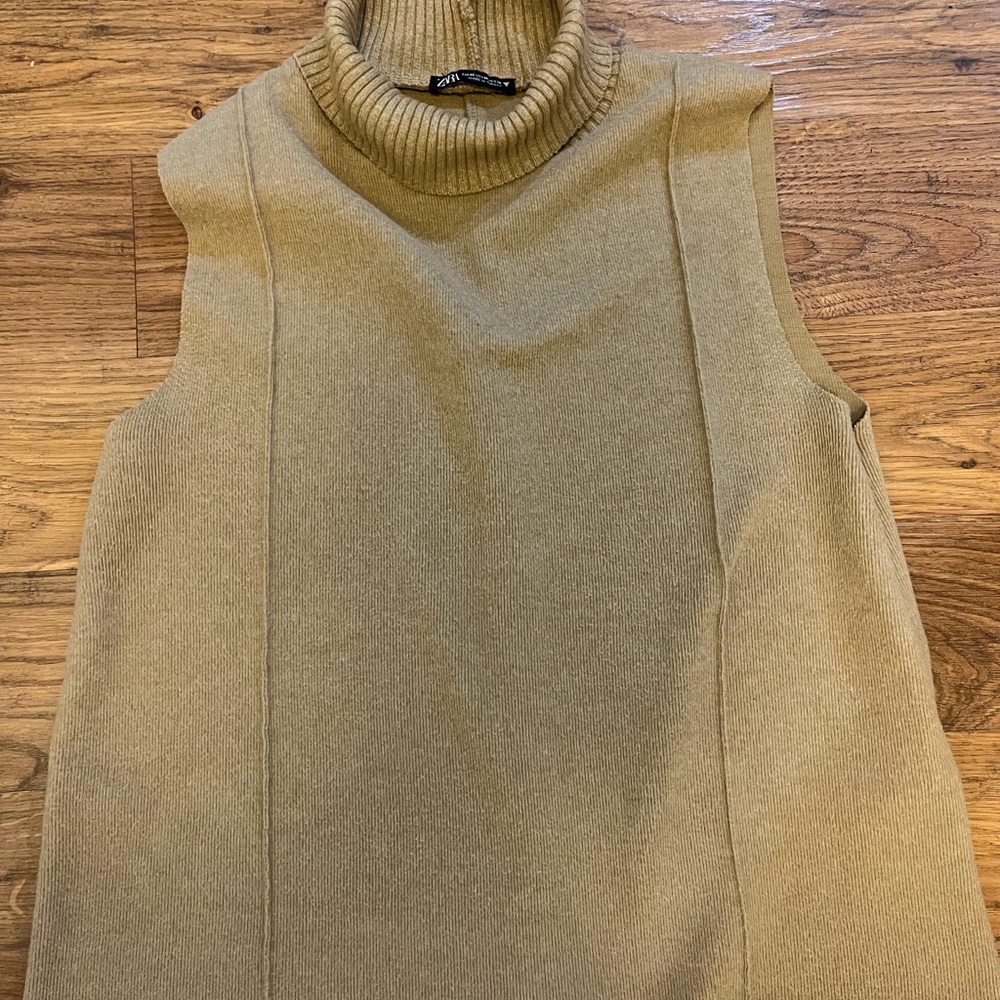 Zara Women's Tan Turtleneck Sweater